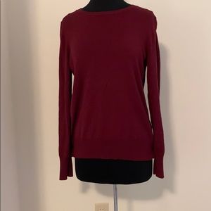EUC Ann Taylor Large Crew Neck Sweater Burgundy